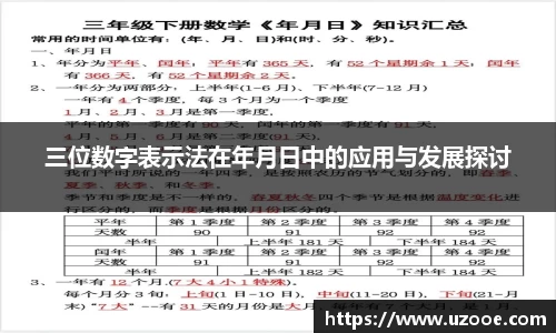 三位数字表示法在年月日中的应用与发展探讨